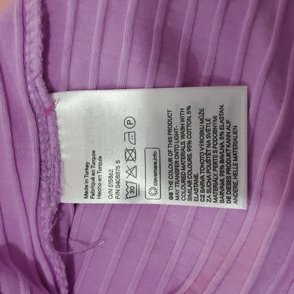 Divided H&M Lavender Ribbed Crop Top Size Large - Picture 4 of 5